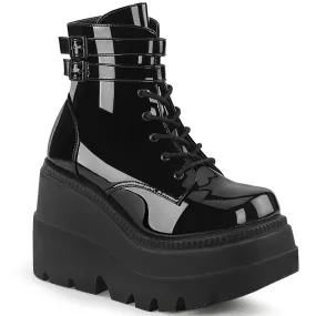 4 Inch Wedge Platform SHAKER-52 Black Patent