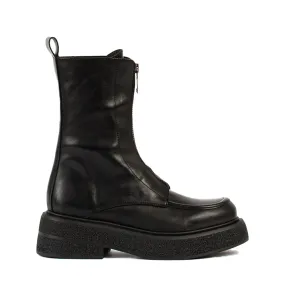 Abigail Black Front Zip Ankle Boots