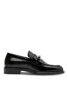 BARBED-WIRE LEATHER LOAFERS