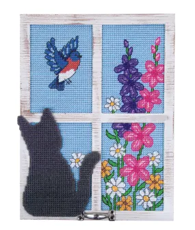 Bird Watching Window Frame Plastic Canvas Kit