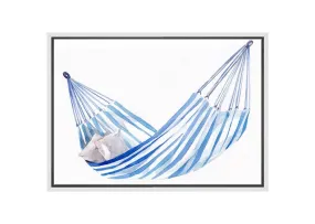 Blue Stripped Hammock | Hamptons Canvas Wall Art Print