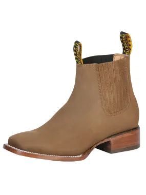 Botines Vaqueros Rodeo Clasicos de Piel Nobuck para Hombre 'El General' - ID: 126198