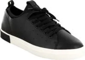 Boys Black Leather Sneaker