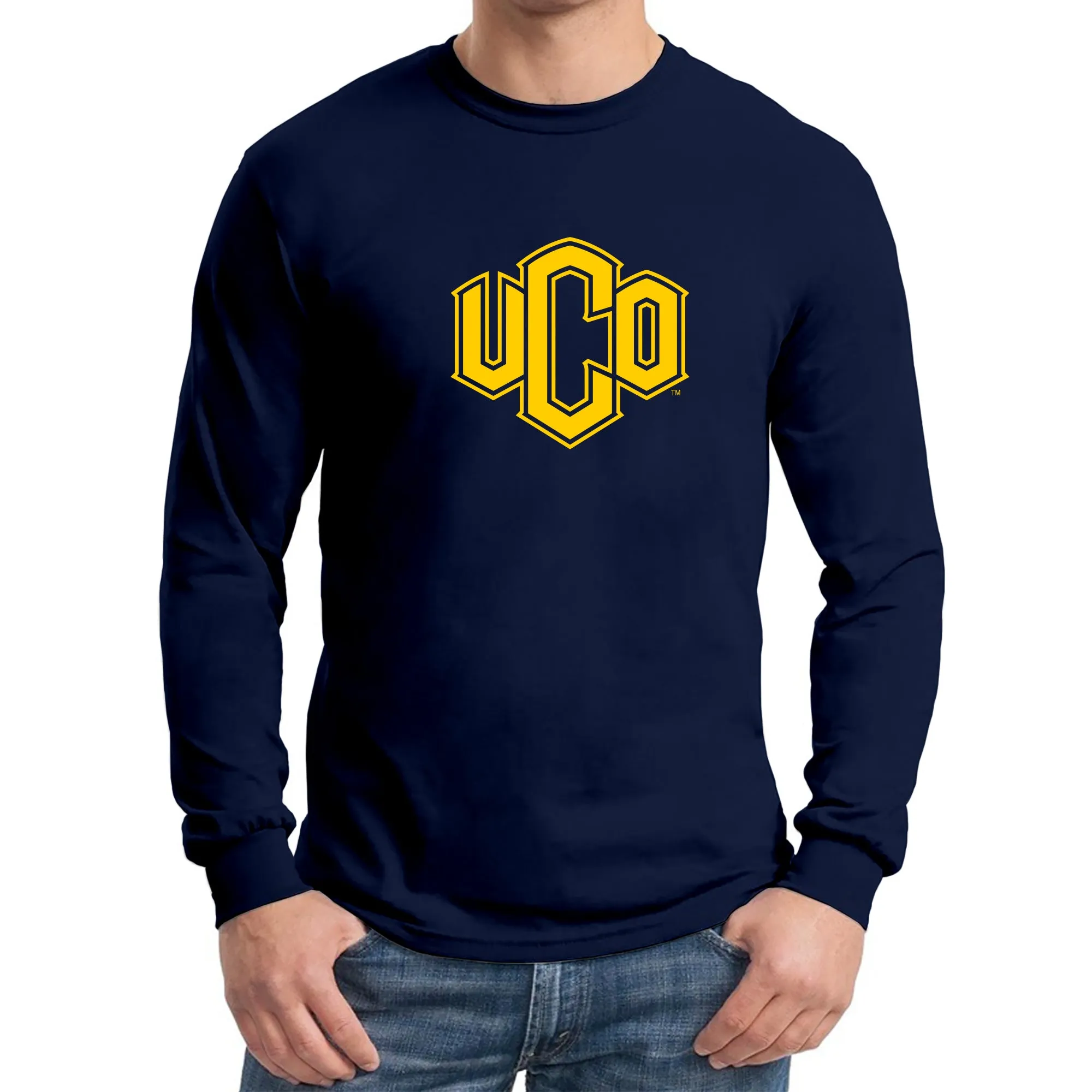 Central Oklahoma University Bronchos Primary Logo Long Sleeve T-Shirt - Navy