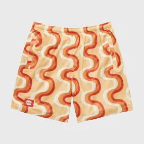 Wave Mesh Shorts Orange