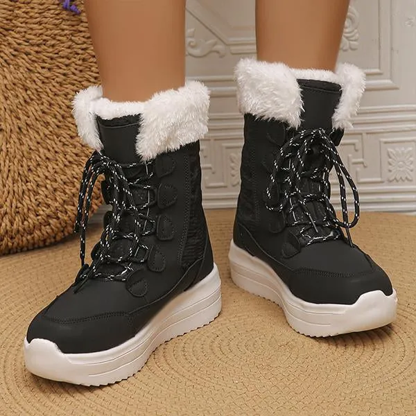 Women's Casual High Top Cotton Shoes Thick Sole Snow Boots 39067736S