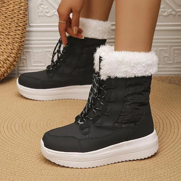 Women's Casual High Top Cotton Shoes Thick Sole Snow Boots 39067736S